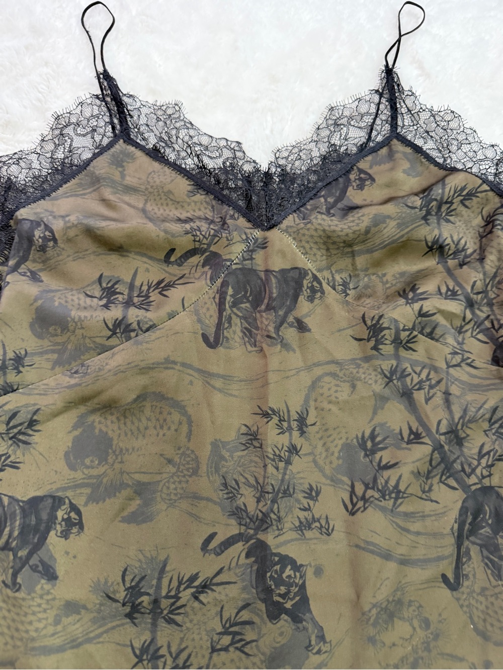 AllSaints Sky Strength Animal Print Lace Slip Midi Dress XS - Picture 5 of 16